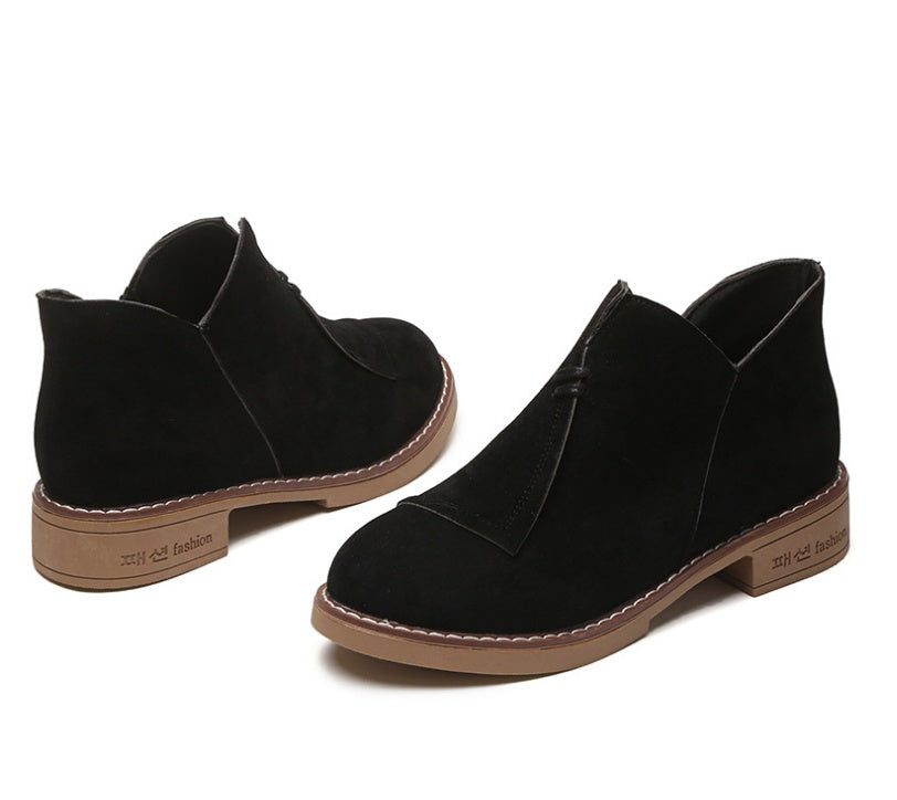 British wind matte low help Martin boots female thick with short boots Best YouTube Store