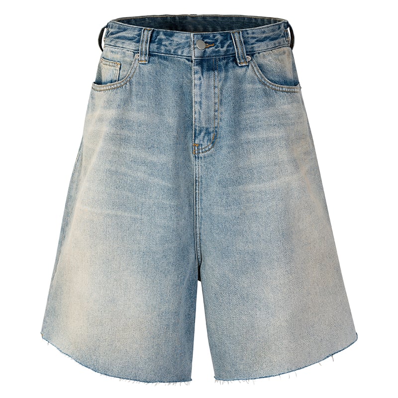 Men's Retro Loose Fitting Denim Shorts for Summer Pi-Mart