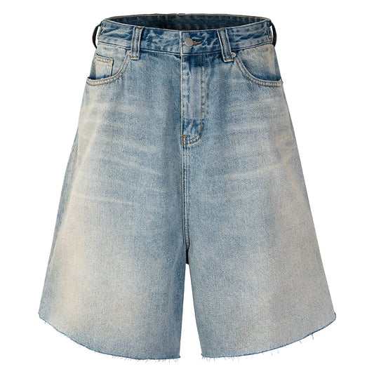 Men's Retro Loose Fitting Denim Shorts for Summer Pi-Mart