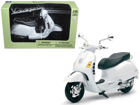 Vespa GTS 300 Super White Motorcycle 1/12 by New Ray LuxuryLifeWay Online Store