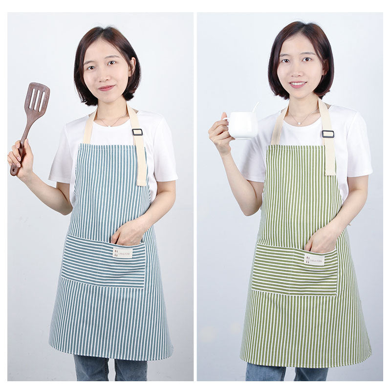 Cotton And Linen New Apron Women's Kitchen Home Summer Thin PearlNestDecor.com