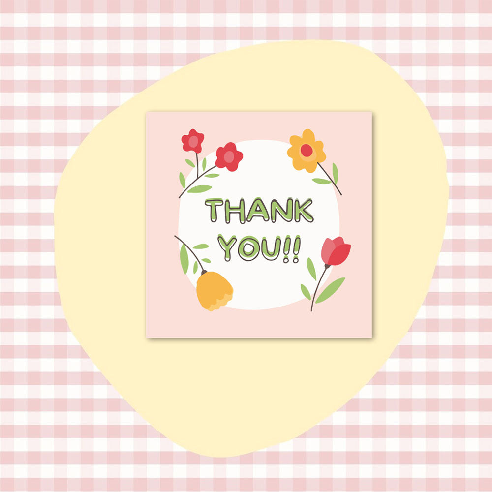 50 PcsPack Square Simple Thank-you Card Coated Paper Business Cards CJD