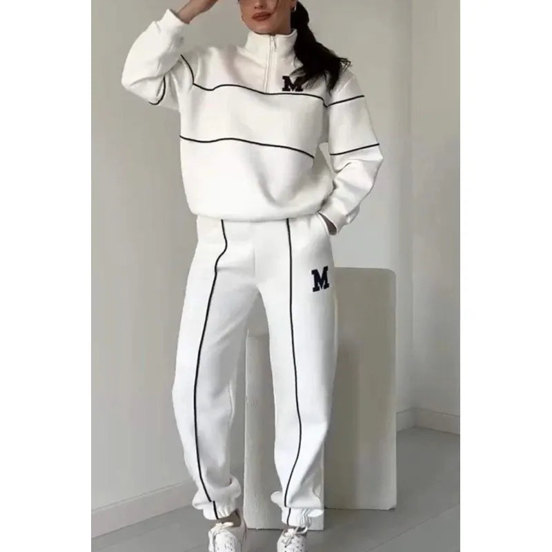 Women's Sweater Letter Long Sleeve Sports Suit