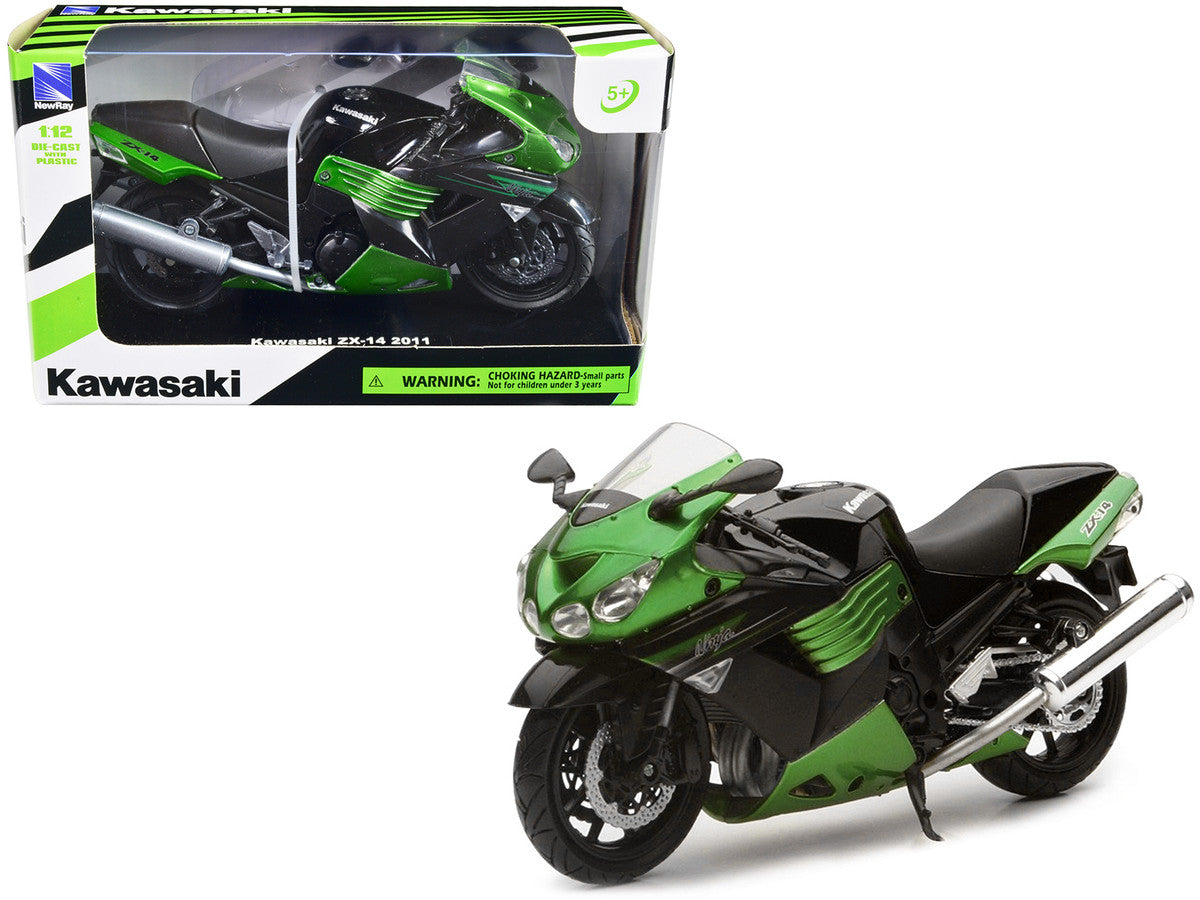 2011 Kawasaki ZX-14 Ninja Green Motorcycle Model 1/12 by New Ray LuxuryLifeWay Online Store