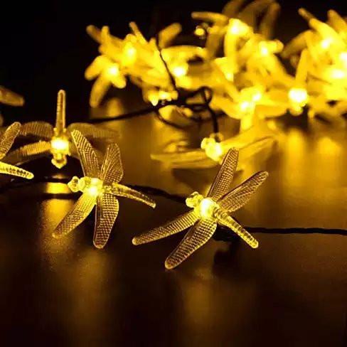 Style: Warm Yellow - Solar Powered DragonFly LED Light String LuxuryLifeWay Online Store