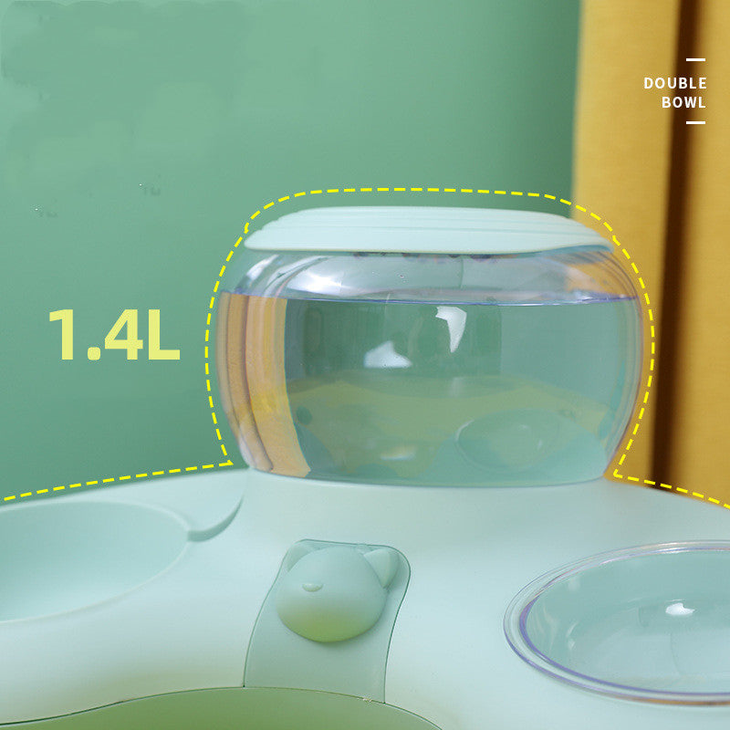 Crescent Automatic Drinking Water And Feeding Double Bowl Pets Fashion
