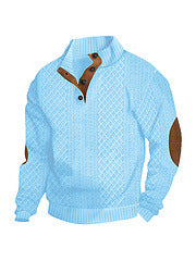 Stand Collar Long Sleeve Jacquard Knitted Pullover Sweater LadyShow.Store