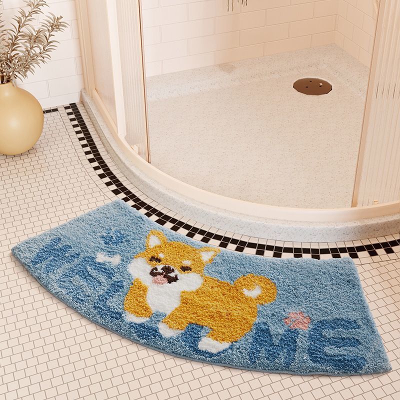 Absorbent Floor Mat Fan-shaped Carpet Shower Room Door Mat Bathroom Non-slip