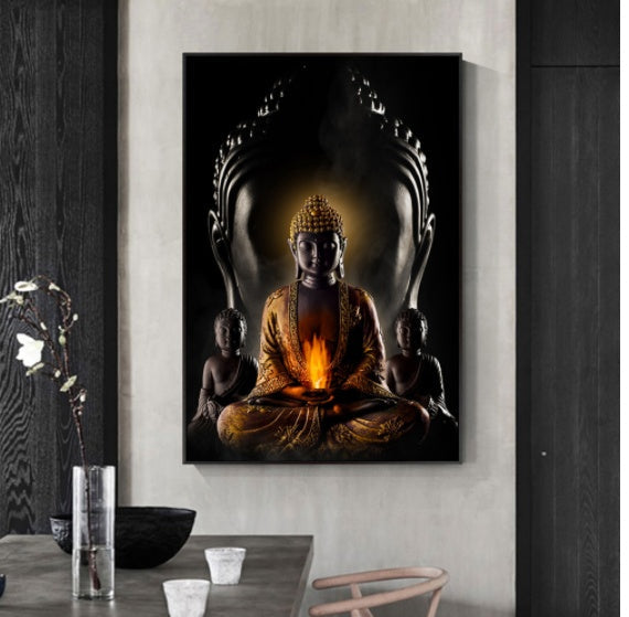 God Buddha Wall Art Canvas  Modern Buddha Canvas Art Paintings On The Wall Canvas Pictures Buddhism Posters Wall Decor PearlNestDecor.com