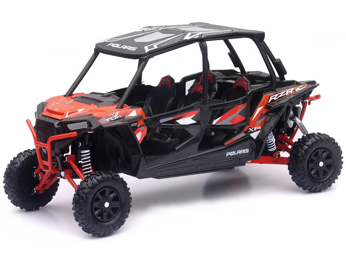 Polaris RZR XP 4 Turbo EPS Sport UTV Spectra Orange with Graphics and Black Top 1/18 Diecast Model by New Ray LuxuryLifeWay Online Store