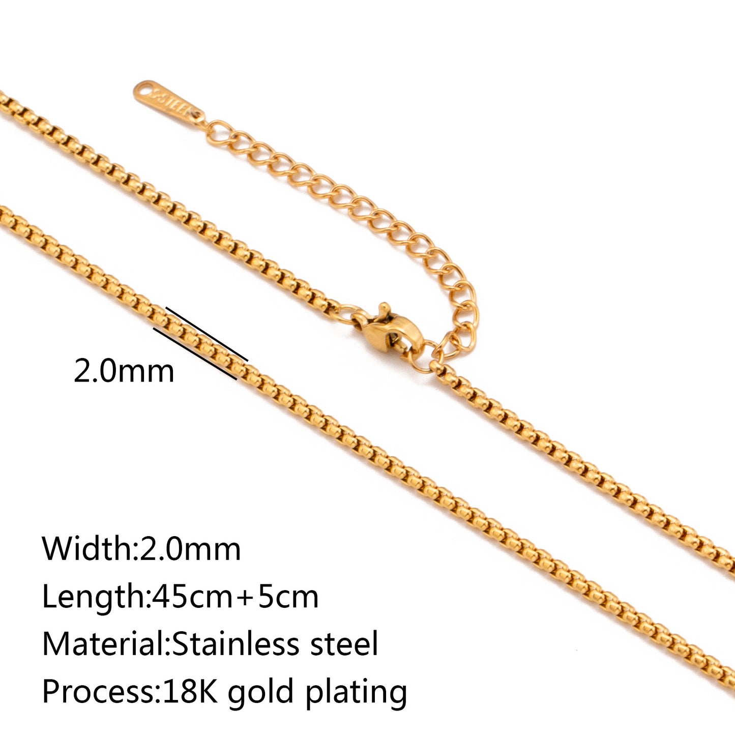 Stainless Steel Vacuum Vapor Plating 18K Gold Color Protection Lip Chain Accessories CJD