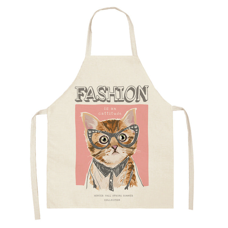 Explosive Animal Animation Multifunctional Kitchen Apron Cotton And Linen Apron PearlNestDecor.com
