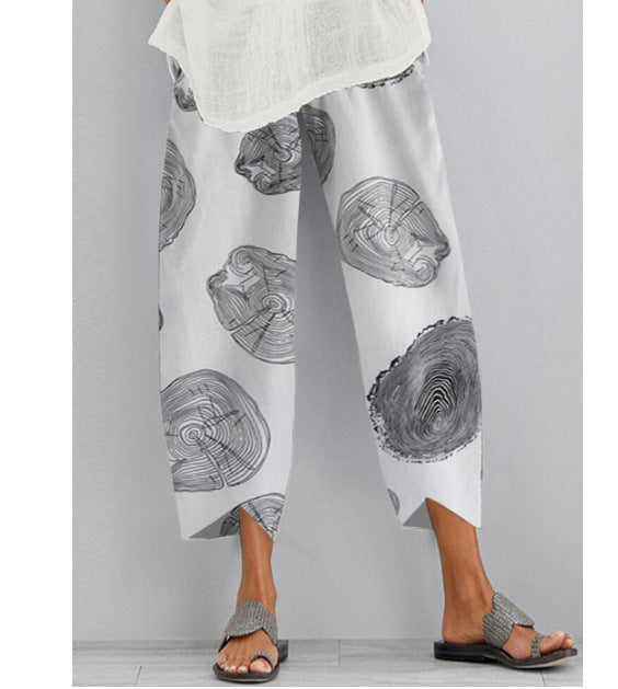 Wide Leg Pants Loose Casual Cotton Linen NorixaFashion.com