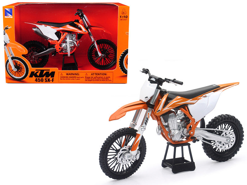 KTM 450 SX-F Dirt Bike Orange and White 1/10 Diecast Motorcycle Model by New Ray LuxuryLifeWay Online Store
