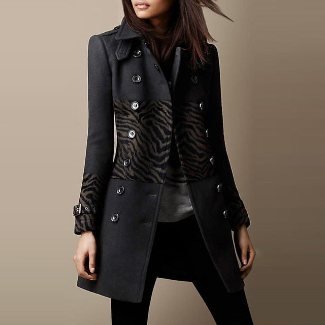 Streetwear Women Jackets Lined Double-breasted Ladies Loose Wool Overcoat Elegant Lapel Solid Pocketed Coats For Autumn Winter LadyShow.Store