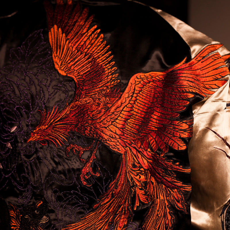 Men's Double-Sided Embroidered Jacket with Four Gods Pi-Mart