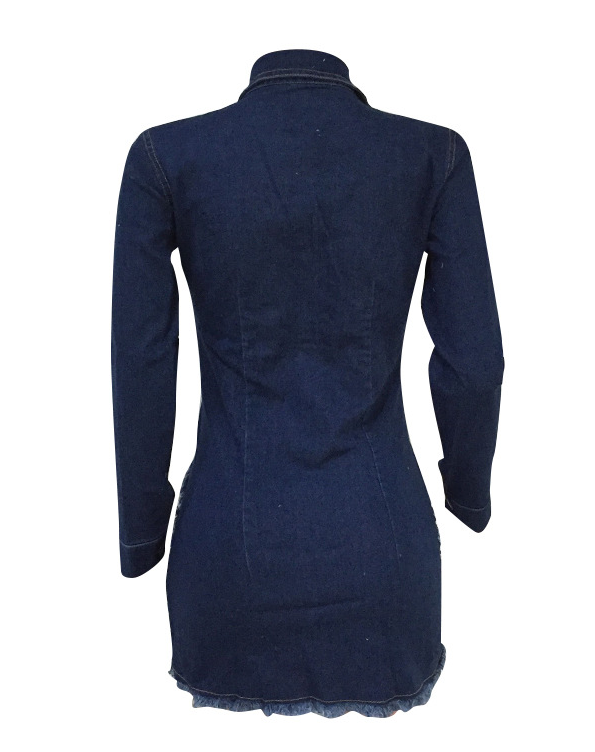 Distressed Denim Dress for Women Pi-Mart
