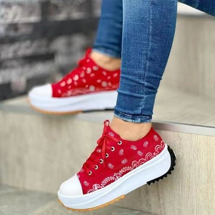 Printed Fashion Wedge Spring Casual Sneakers LadyShow.Store