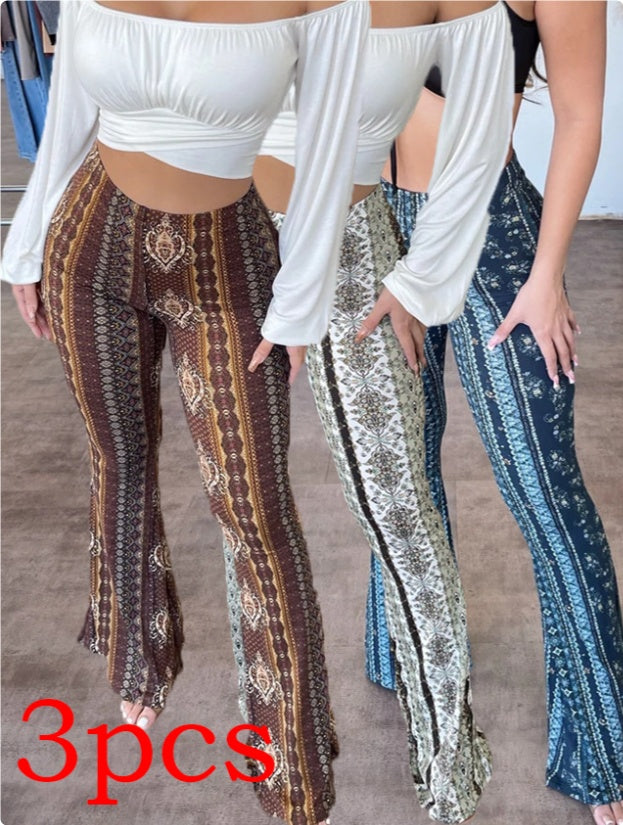 High Elastic Tight Pants Slim Sexy Print Trousers Womens Clothing LadyShow.Store