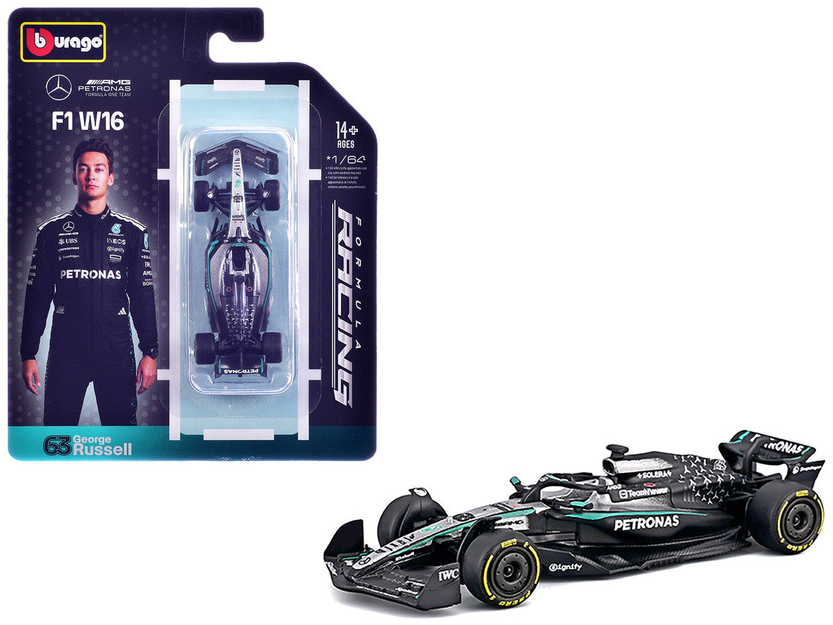 Mercedes AMG F1 W16 E Performance #63 George Russell Formula One F1 World Championship (2025) "Formula Racing" Series 1/64 Diecast Model Car by Bburago LuxuryLifeWay Online Store