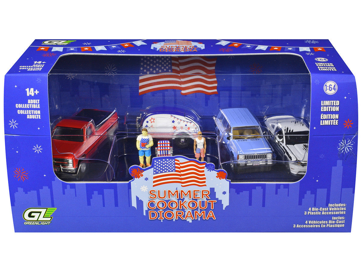 "Summer Cookout Diorama" Set of 7 pieces 1/64 Diecast Model Cars by Greenlight LuxuryLifeWay Online Store