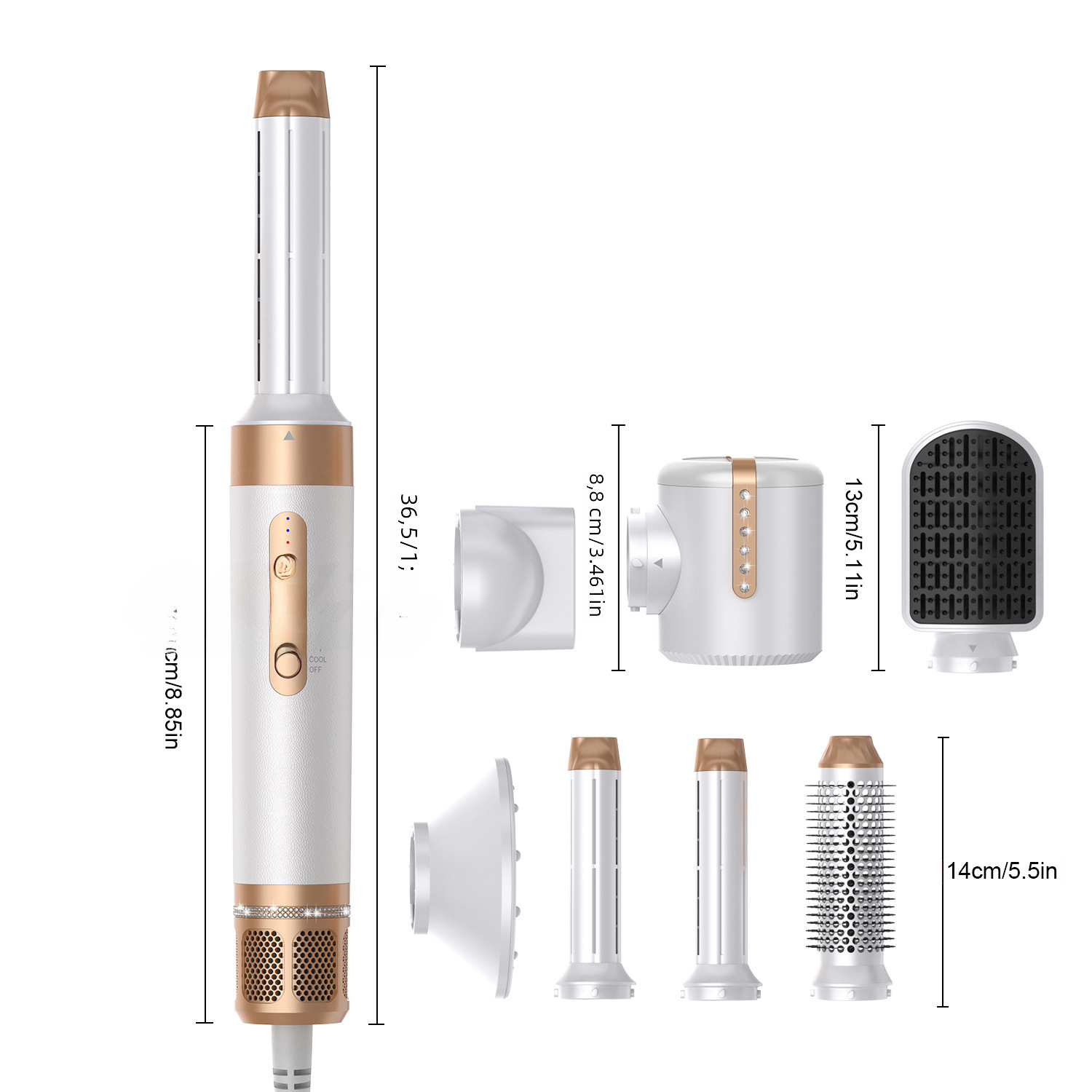 7-in-1 High-Speed Hot Air Brush for Styling LadyShow.Store