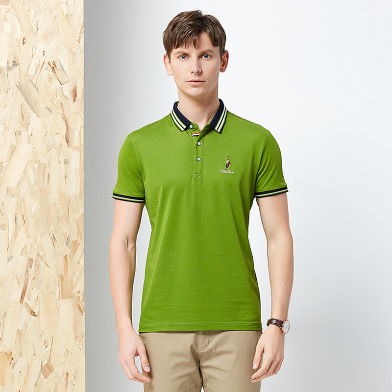 Rego Men's Business Polo Shirt - Summer Solid Color T-shirt Pi-Mart