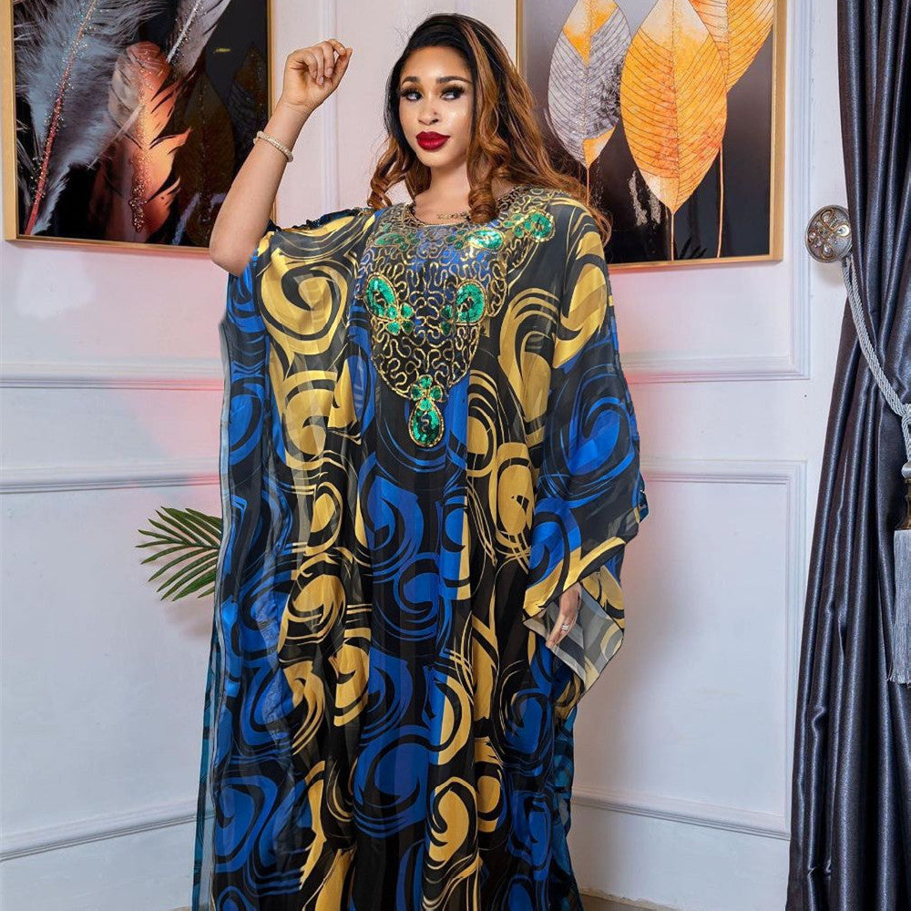 Fashion Printed Robe Dress Women NorixaFashion.com