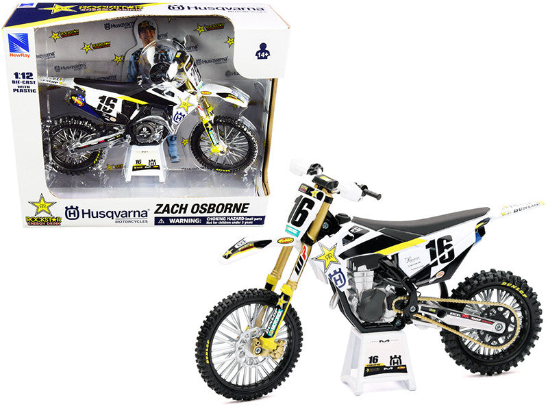 Husqvarna FC450 #16 Zach Osborne "Rockstar Energy Drink" 1/12 Diecast Motorcycle Model by New Ray LuxuryLifeWay Online Store