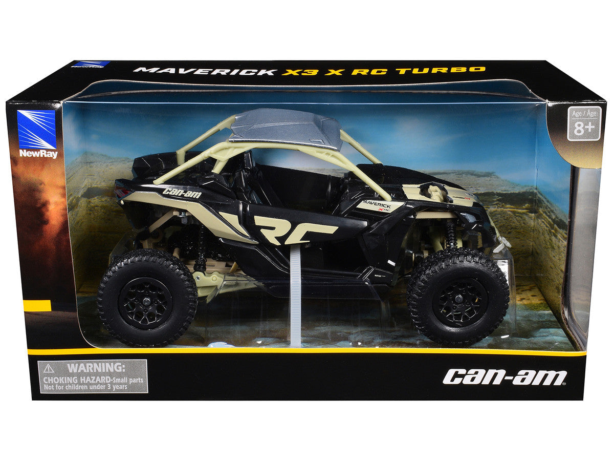 Can-Am Maverick X3 XRC Turbo ATV Tan and Black with Silver Top cast 1/18 Diecast Model by New Ray LuxuryLifeWay Online Store