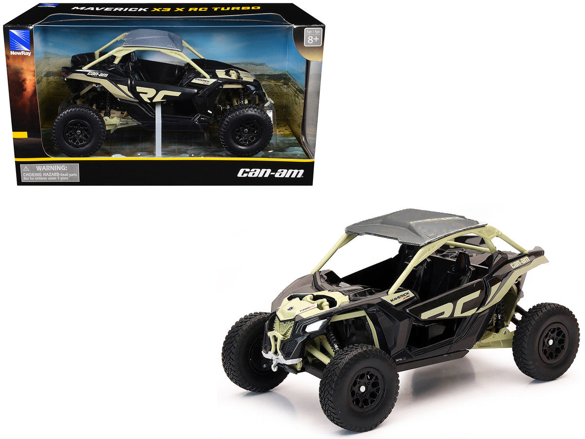 Can-Am Maverick X3 XRC Turbo ATV Tan and Black with Silver Top cast 1/18 Diecast Model by New Ray LuxuryLifeWay Online Store