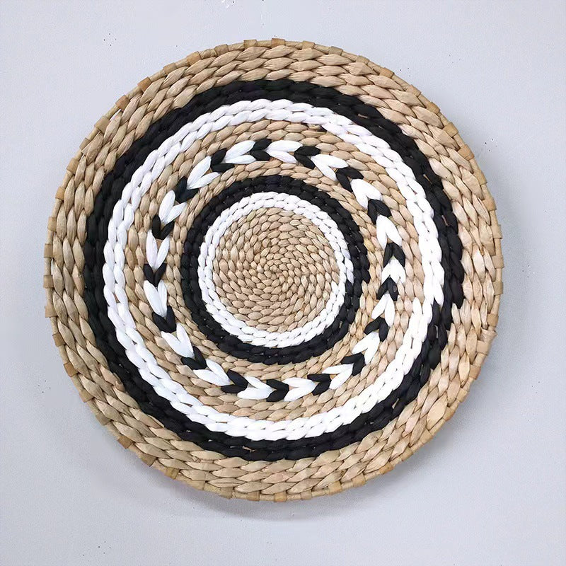 Woven Straw Wall Decor Round Living Room Ornament Wall Hanging PearlNestDecor.com