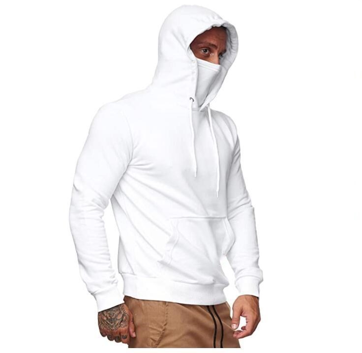 Men's Solid Color Plus Fleece Hoodie Sweatshirt LadyShow.Store