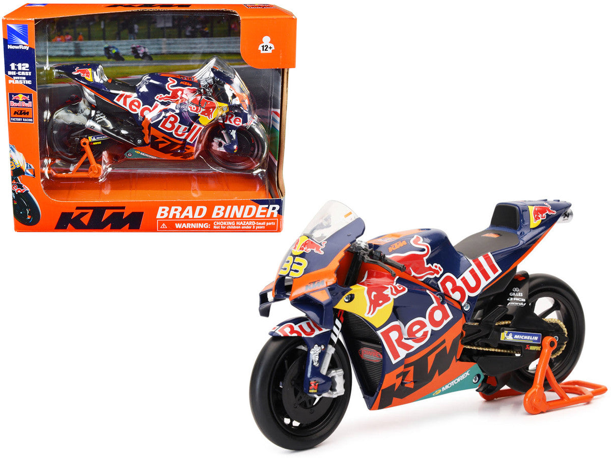 KTM RC16 Motorcycle #33 Brad Binder MotoGP "Red Bull KTM Factory Racing" 1/12 Diecast Model by New Ray LuxuryLifeWay Online Store