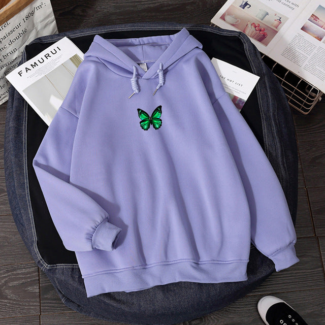 Butterfly print hoodie