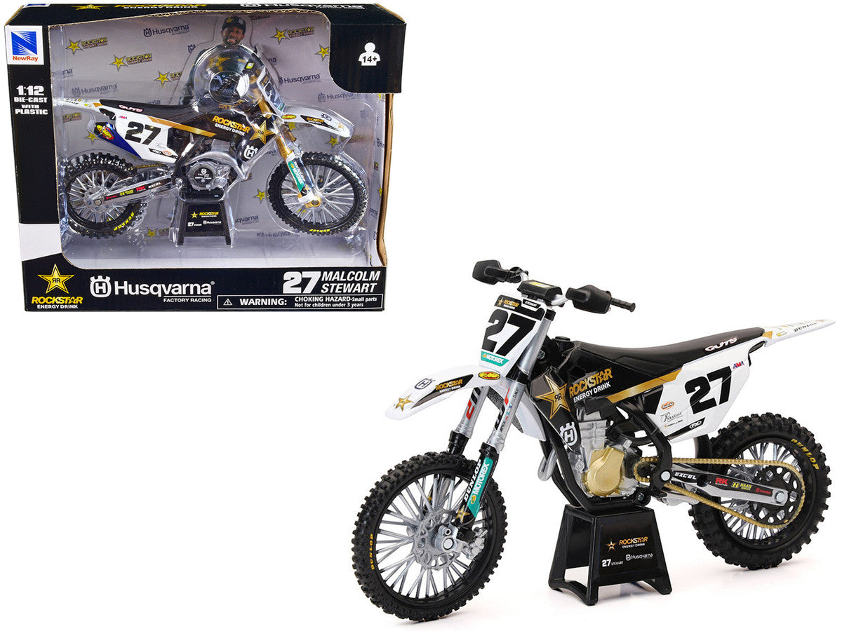 Husqvarna FC450 Motorcycle #27 Malcolm Stewart "Rockstar Energy Drink" 1/12 Diecast Model by New Ray LuxuryLifeWay Online Store