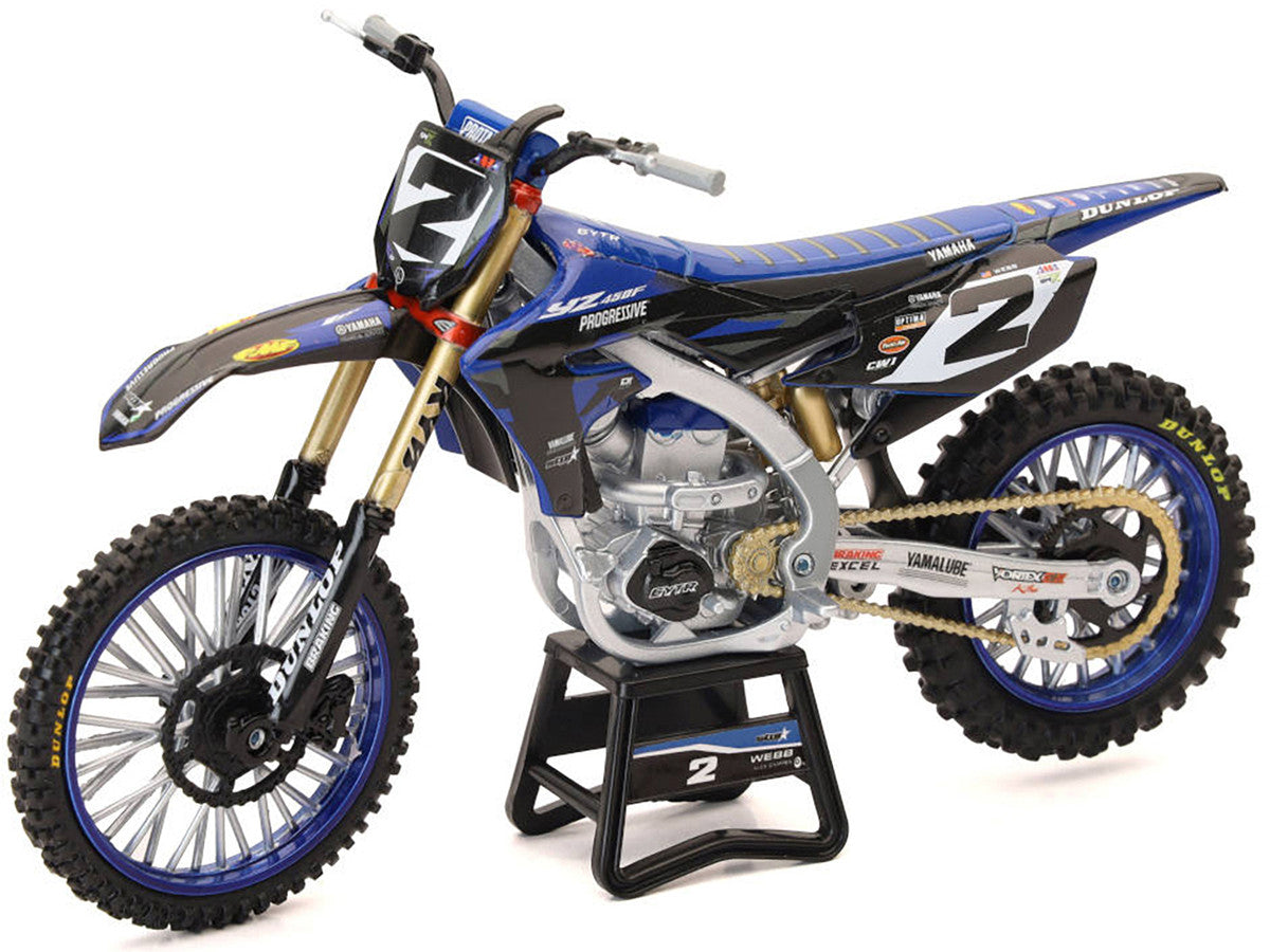 Yamaha YZ450F Motorcycle #2 Cooper Webb "Yamaha Factory Racing" 1/12 Diecast Model by New Ray LuxuryLifeWay Online Store