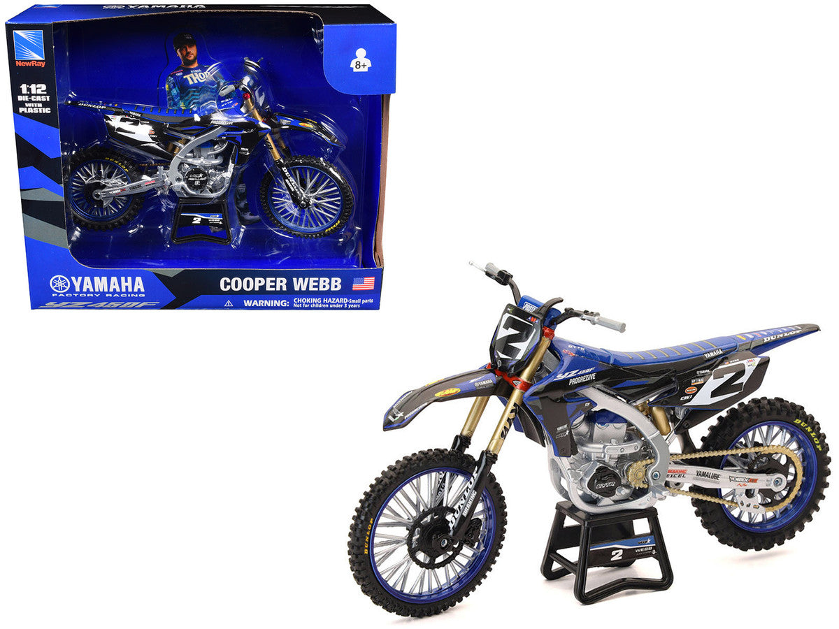 Yamaha YZ450F Motorcycle #2 Cooper Webb "Yamaha Factory Racing" 1/12 Diecast Model by New Ray LuxuryLifeWay Online Store