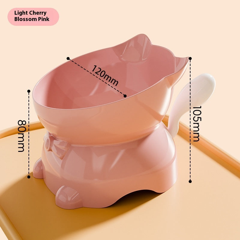 Stainless Steel Anti-fall Oblique Cat Bowl Pets Fashion