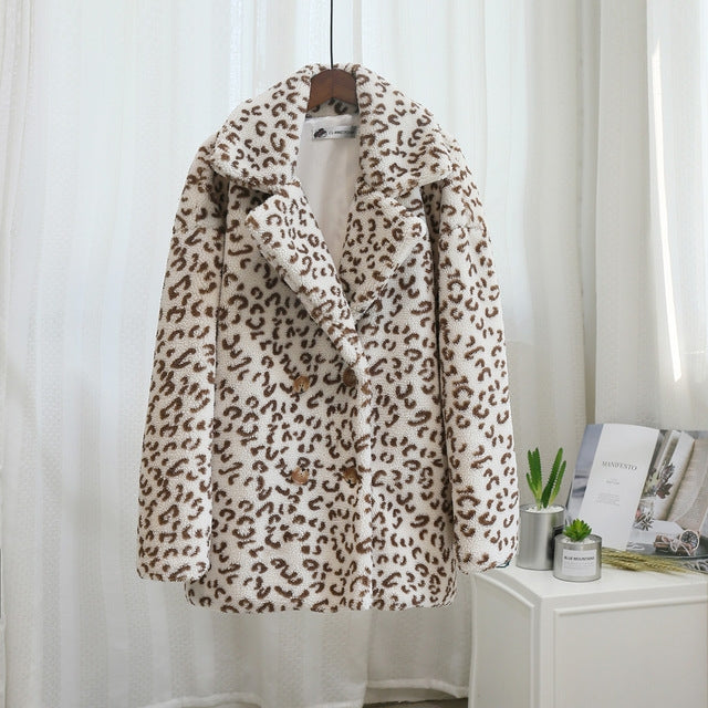 Women's Fur Coat Winter Loose Short Windbreaker Jacket Pi-Mart