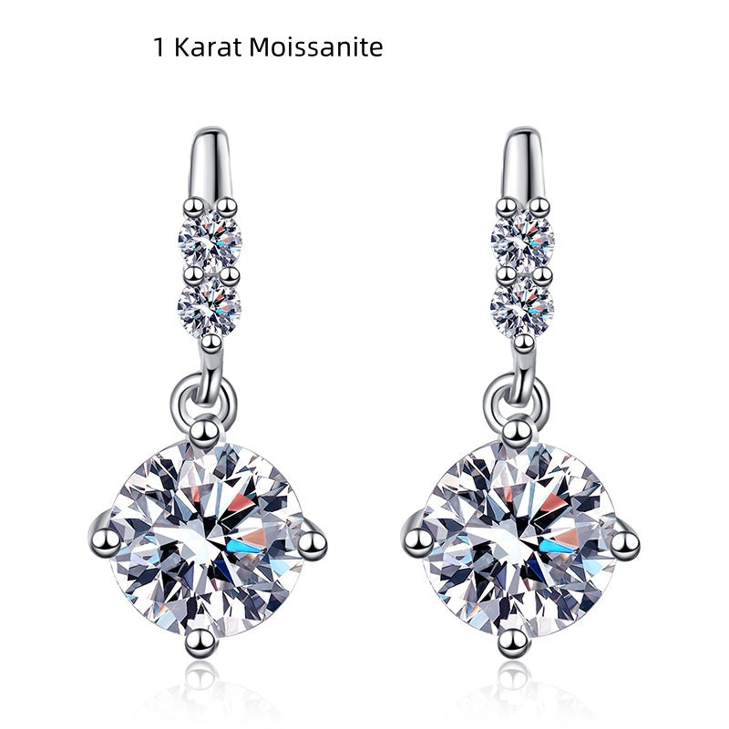 S925 Silver Moissanite Stud Earrings LadyShow.Store
