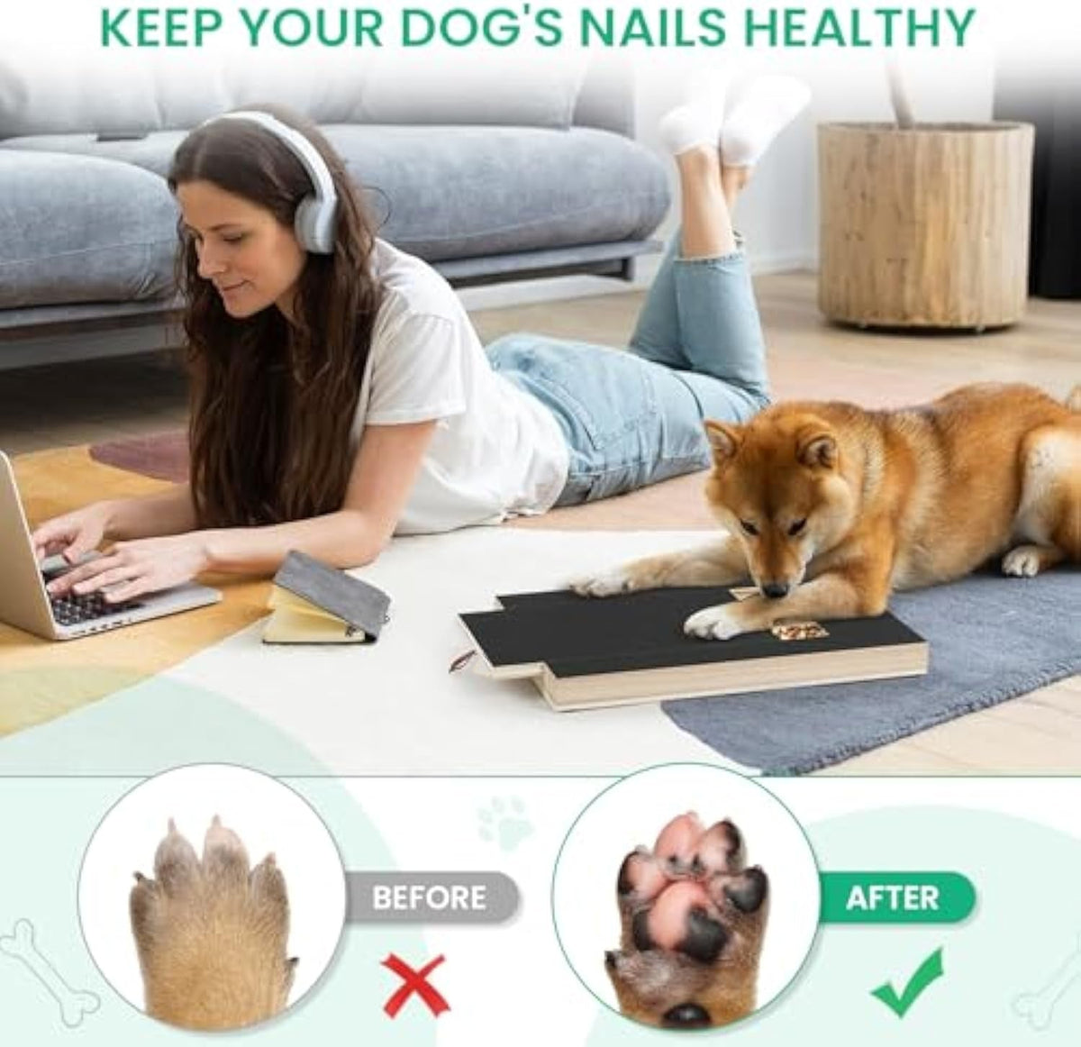 Dog Nail Scratch Board, Dog File Board Dog Nail Grinder Board Scratch Pad For Nails With Treat Box Pets Nails Trimming For All Dog Sizes Pets Fashion