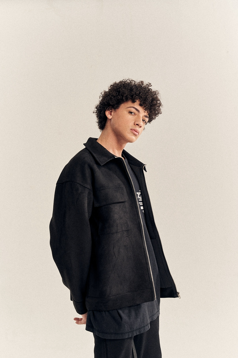 High Street Solid Color Hip-hop Leather Velvet Padded Zipper Jacket Pi-Mart