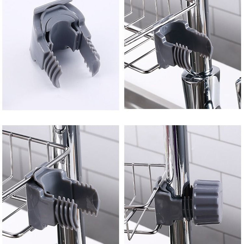 Adjustable Sink Drain Rack Sponge Storage Faucet Holder Soap Drainer Shelf Basket Organizer Kitchen Bathroom Accessories