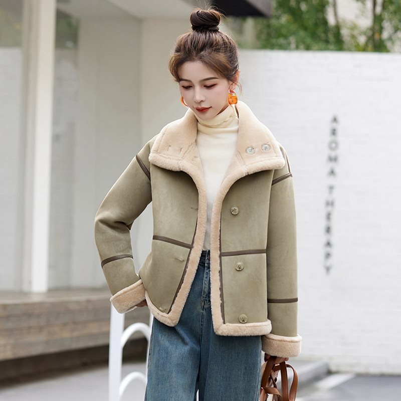 Lamb Wool Deerskin Velvet Beautiful Motorcycle Clothing Top Best YouTube Store