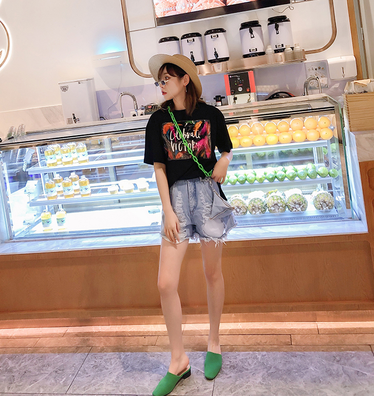 Water-Washed Denim Shorts Pi-Mart