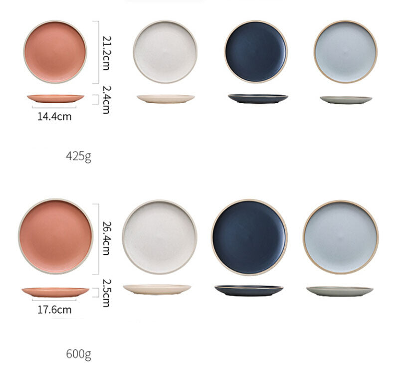 Pure color matte ceramic plate LadyShow.Store