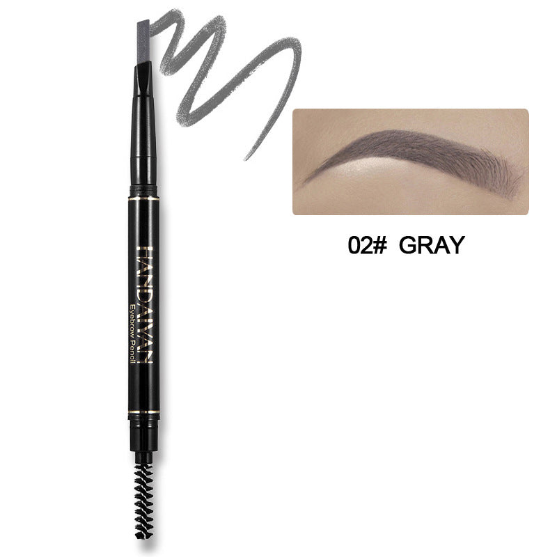 Double head rotating eyebrow pen with brush