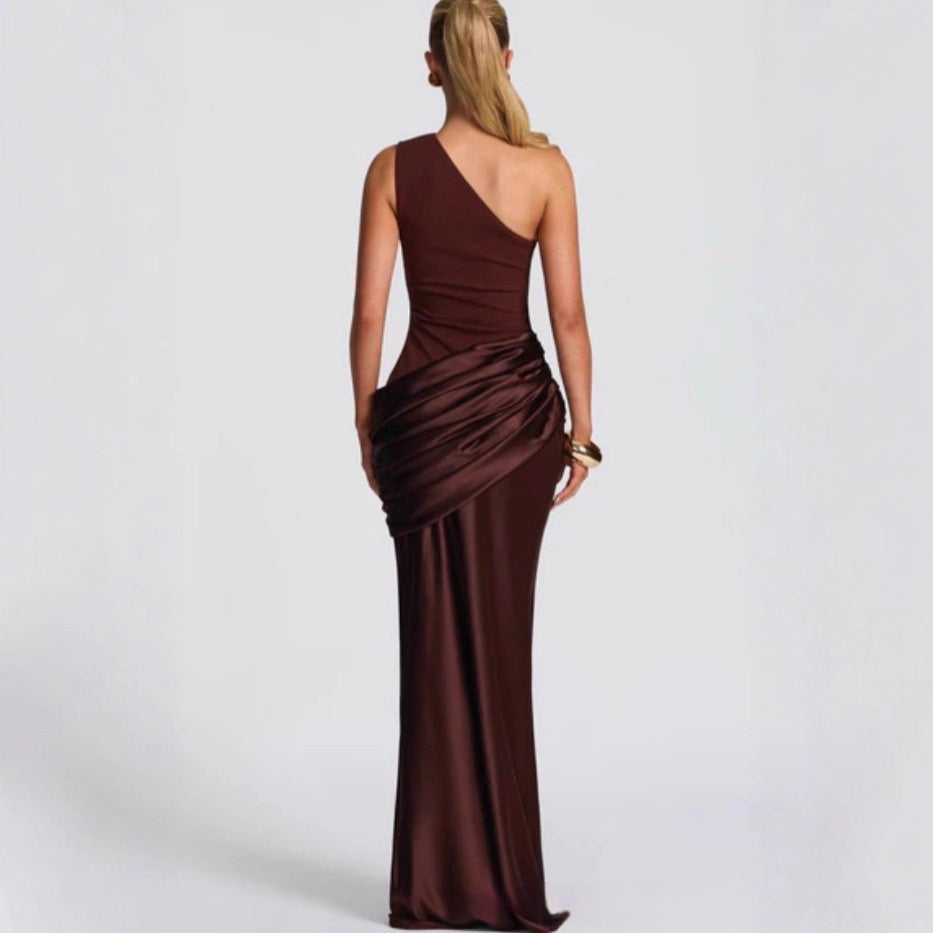 Elegant Womens Long One-Shoulder Dress LadyShow.Store