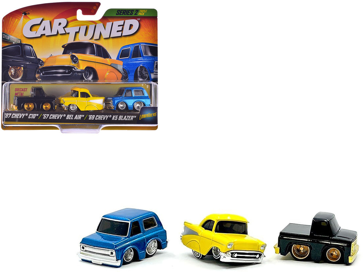 "Lowriders" Series 2 Chevrolet Triple Pack Set of 3 Cars Diecast Model Cars by CarTuned LuxuryLifeWay Online Store